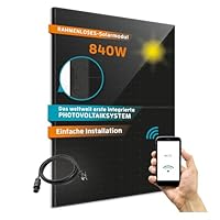 KAISER® 800W Balkonkraftwerk Photovoltaikanlage inkl. Wechselrichter - Solaranlage Komplettset im All Black Design - Plug and Play Solarmodule - inkl. Zubehör & 7m Kabel per App steuern