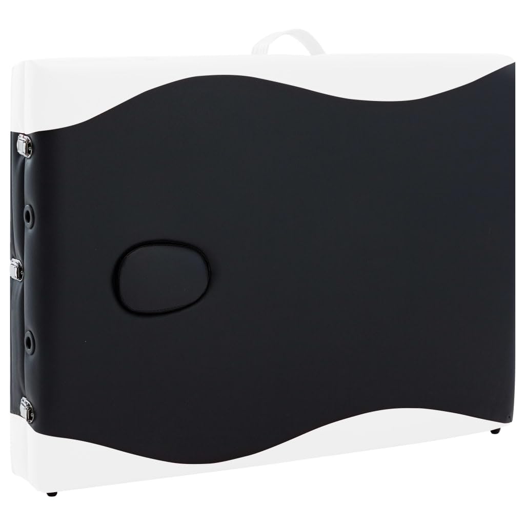 Genérico Camilla de Masaje Plegable 3 Zonas Aluminio Negro y Blanco,Salud y Belleza,Cuidado Personal,Masaje y relajación,Mesas de masaje-110236