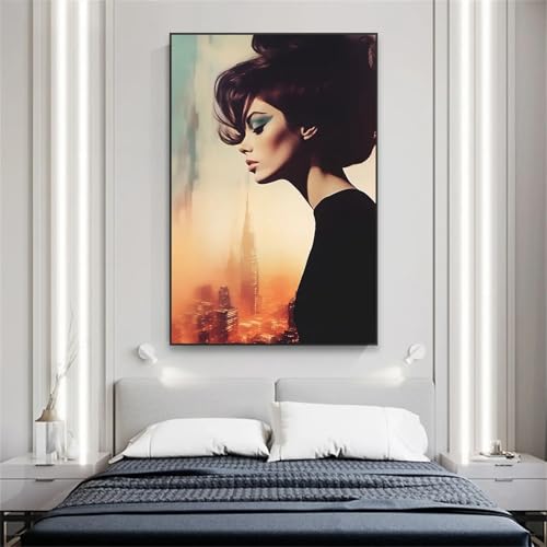 Affiche femme au chapeau fleuri haut de gamme TONGYINLI decoration murale de salon - 3