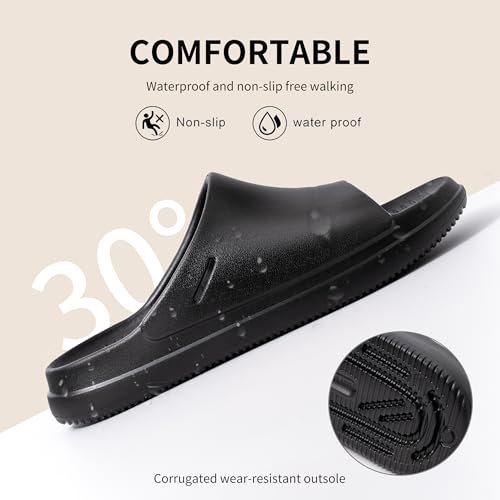 QIGEGE Cloud Slides Sandalsfor Men, Comfort Platform Lightweight Slippers Slides, Foam Shower House Slippers Summer Open Toe Recovery Sandals for Indoor and Outdoor3