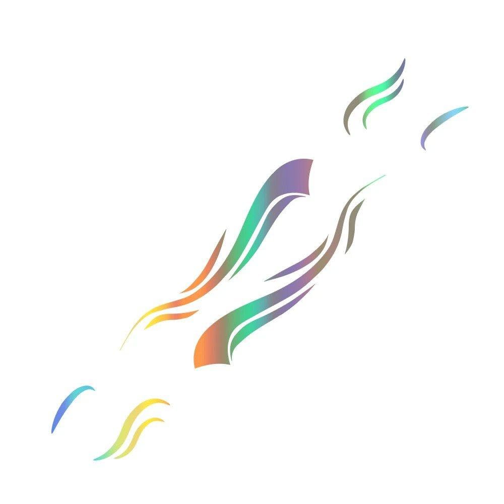 Dabhuoc Colorful Laser Motorhome Stripes Vinyl Stickers For Camper Van Horsebox Caravan Rv Car Tuning Accessories Decoration Decals(,336.5X54.5cm)