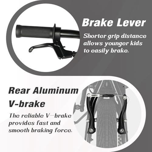 Image of 12 14 16 18 Inch Kids Bike BMX Style Bicycle with Training Wheels Coaster Brake for 2-10 Years Old Toddlers Boys Girls Multiple Colors