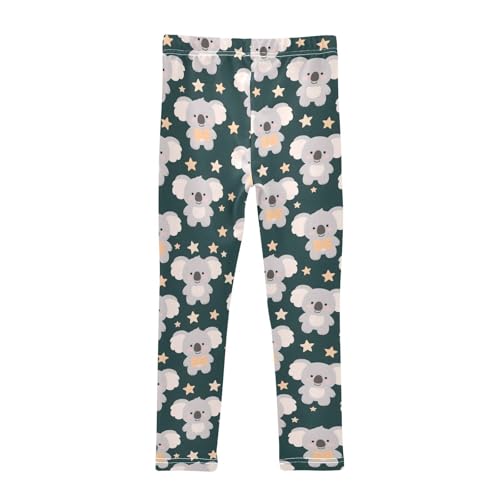 Cute Bow Koala Stars Girls Leggings Soft Stretch Workout Yoga Dance Pants for Kids Casual Tights2