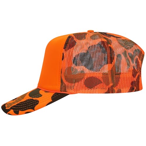 Image of OTTO Polyester Foam Front 5 Panel High Crown Mesh Back Trucker Hats in 97, Bulk, Wholesale