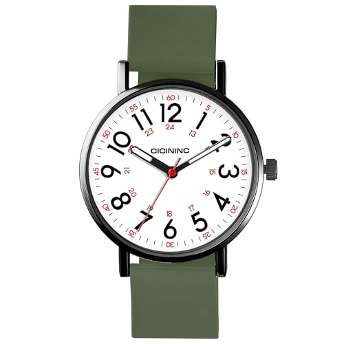 Image of cicininc Nurse Watch for Women,Analog Nursing Watches with 12 /24 Hour Military Time,Second Hand