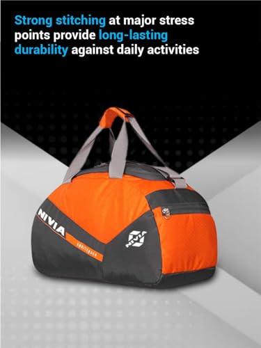 Image of NIVIA Sportspace 2.0 Polyester Gym Bag, Unisex Gym Bags, Adjustable Shoulder Bag for Men, Duffle Gym Bags for Men, Sports Kit, Duffle Bags Travel,Capacity-18 litres