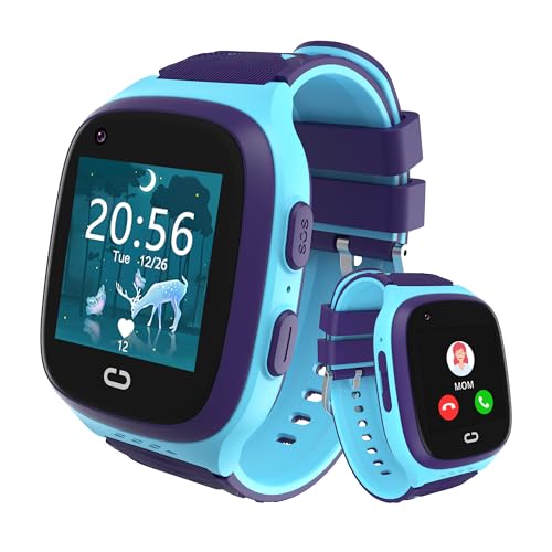 4G Smart Watch for Kids | GPS Watch for Kids with One-Key SOS, Voice/Video Call, Game, Camera, Pedometer, Alarm, School Mode, HD Touch Screen Kid GPS Tracker Watches Age 6-15