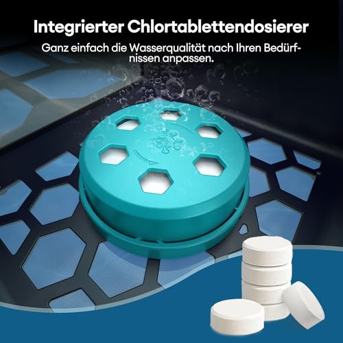 Ultenic S1 Poolroboter Kabelloser Poolsauger, Solarbetriebener Poolskimmer, 6 L Kapazität, Poolroboter Akku mit Selbsteinparkfunktion, Hybridenergieversorgung, Fernbedienung