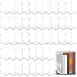 Tatuo 50 Piece Acrylic Bookends Bulk Heavy Duty Clear Book Stoppers for Shelves Decorative Book Organizer for Movies, Cds, Library, Office, School 5.12 x 3.94 x 3.94 Inches
