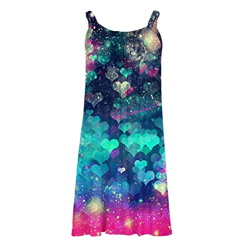 Allasfun Vestido feminino formal sexy havaiano com estampa tropical, vestido de verão solto, confort