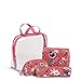 Vera Bradley Women's 4 Piece Cosmetic Makeup Organizer Bag Set, Coral Floral, One Size