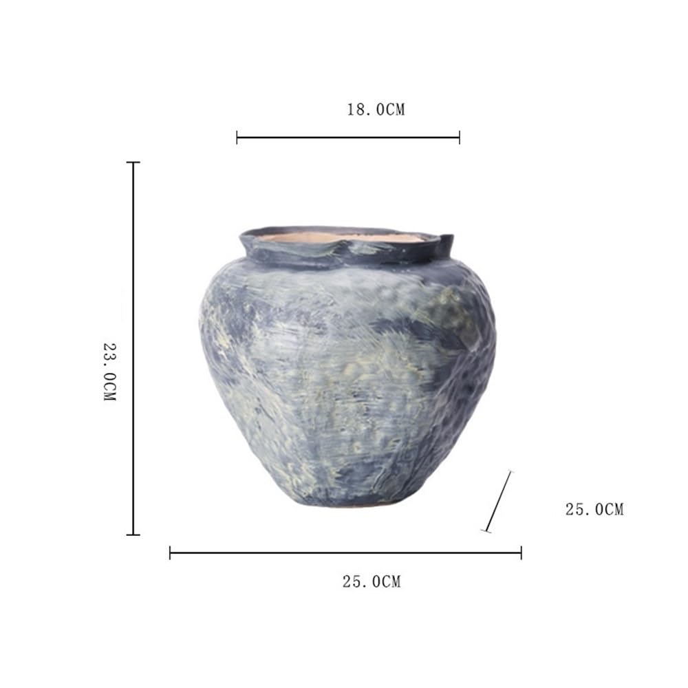 Vaso Di Fiori Composizione floreale in vaso rotondo in ceramica retrò for soggiorno, fiori secchi/decorazione