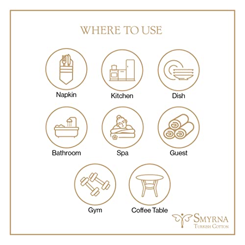 Smyrna Turkish Cotton Vintage Series Kitchen Dish Towels Pack Of 6, Machine Washable Wash Cloths, Ultra Soft, Absorbent, Prewashed And Quick Dry Turkish Dish Towels thumb #2