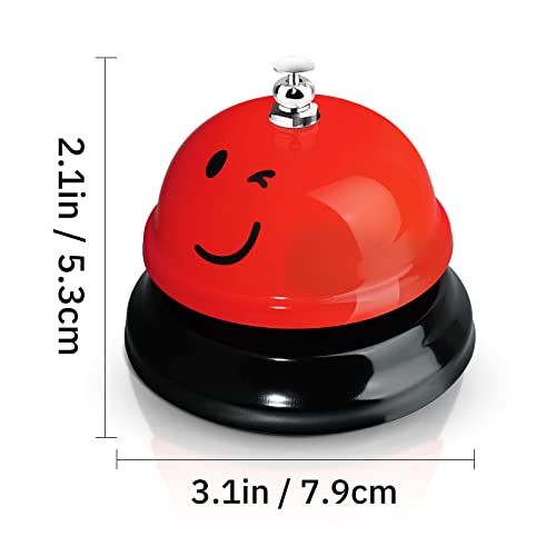 image for Tudomro 6 Pcs Call Service Dinner Bell for Desk Classroom Metal Smile 