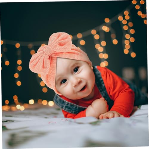 Baby Turban Hat with Bow Soft Cotton Infant Knot Bonnet Watermelon Red Cute Headwrap for Newborns and Toddlers Stylish Baby Accessory4
