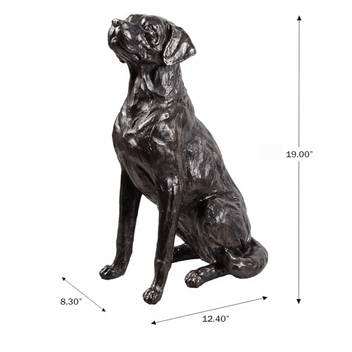 Figura Decorativa Labrador Sentado de Resina y Bronce miniatura 7