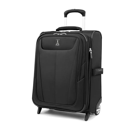 Travelpro Maxlite 5 Softside Expandable Upright 2 Wheel Carry on Luggage, Lightweight Suitcase, Men and Women, Black, Carry On 20-Inch