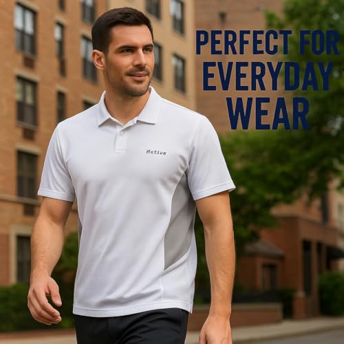 Image of Raves Mens Performance Collared Polo Shirt | Quick Dry, Lightweight, Breathable Sports & Everyday Wear Polo | Athletic Fit