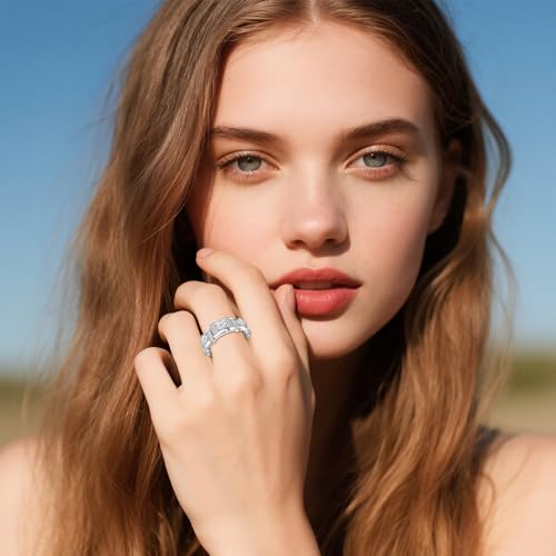 Moissanite Crossover Ring for Women 925 Sterling Silver Criss Cross Band Eternity Ring Fine Jewelry for Engagement Wedding3