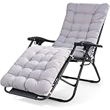 Yigowyigo Liegenauflage, Auflage Gartenliege 170x53x8 cm, Atmungsaktiv Schaukelstuhl Auflage, Gartenstuhlauflagen mit Einstellband für Sonnenliege, Deckchair Gartenmöbel (Grau)