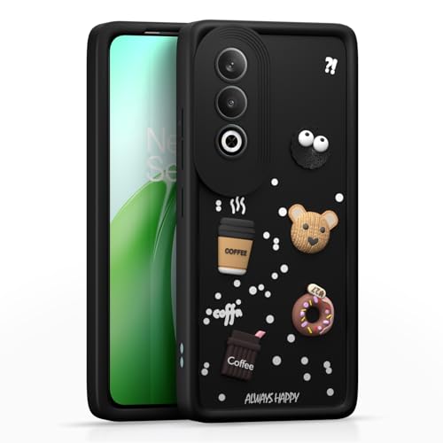 Image of Outlouders Back Cover for OnePlus Nord CE 4 5G | 3D Cartoon Bear Cute Fun Silicone Full Body Protection Bumper Case (Black)