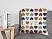 4TH Emotion Colorful Heart Shape Love Cotton Linen Square Throw Pillow Cover Decorative Cushion Sham Pillowcase Cushion Case for Sofa 18 x 18 Inch