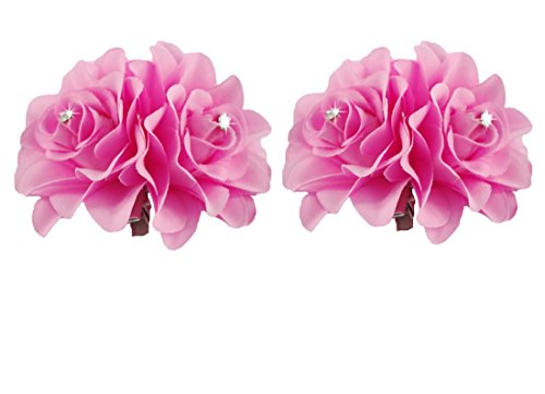 DreamLily Women's Girl Bridal Lily Crystal Hair Flower Clip Barrette for Wedding Party