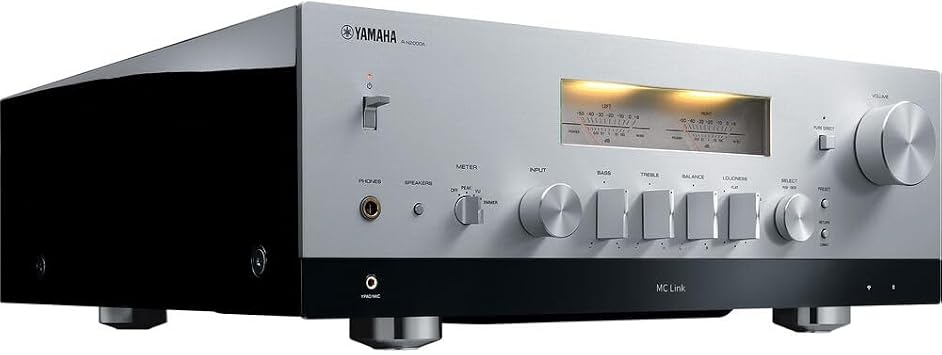 Yamaha R-N2000A 2.1-Channel Network Stereo Receiver (Silver) Bundle with DP-UB9000 HDR UHD 4K Network Blu-ray Disc Player + Cat5e Ethernet Patch Cable Stranded - Black + More