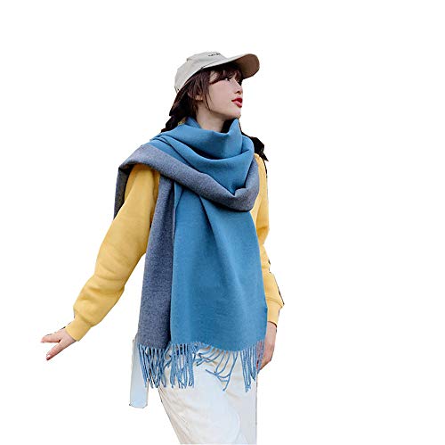 MIAOHAIYAN Damen Schal Warm Pashminas Winterschal Weiche übergroßer Schultertuch Schals Stola 195 * 70 cm,Blau Cover