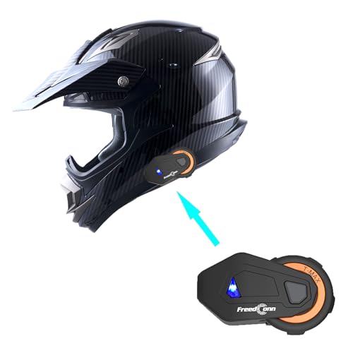 1Storm Adult Motocross Helmet Off Road MX BMX ATV Dirt Bike Mechanic HGXP14B Carbon Fiber Black HGXP14B