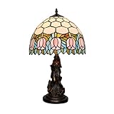 Fuente de luz: Lámpara de mesa Tiffany con E27 x 1 Fuente de luz no incluida, interruptor pulsador, bombillas incandescentes, bombillas de bajo consumo, luces LED están disponibles diferentes bombillas para conseguir diferentes looks.