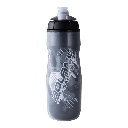 BOLANY Double-Wall Bike Water Bottle 22oz Sports Squeeze Water Bottle with Easy Open Push/Pull Cap PP5 Silicone