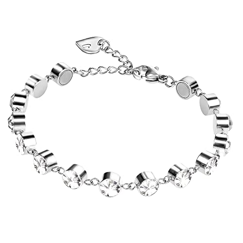 Pulsera magnética para mujer JEROOT Blanco D, elegancia y bienestar en tu día a día