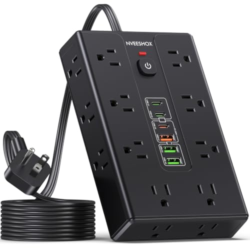 Image of Surge Protector Power Strip with 16 AC Outlets 6 USB Ports(3 Type C)