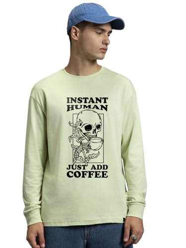 T-shirt surdimensionné homme imprimé graphique vert brume taille L