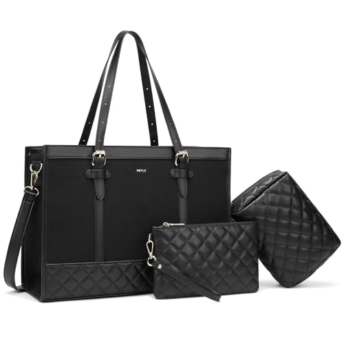 Keyli 3pcs Laptop Bag for Women,15.6 Inch Canvas Laptop...