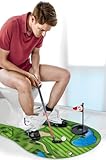 GOODLYSPORTS Toilet Golf, Toilet Golf Game Mini Golf - Gag Gifts for Men - Funny Dad Gifts, Funny Gifts for Men Boyfriend Brother, White Elephant Gifts for Adults