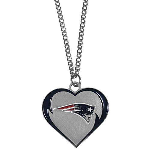 Siskiyou Sports NFL New England Patriots Womens Heart Necklace, Team Color, 22 inch