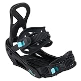 5th Element Layla 2 Adult Snowboard Bindings for Women-Designed for New or Replacement Snowboards. Universal bindings disc and Hardware for Beginner to Intermediate (Black/Teal, S (5-7))