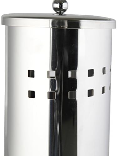 Axxentia Bathroom 282240 Bustino Replacement Toilet Roll Box Stainless Steel with Lid for 3 Rolls Height 38 cm