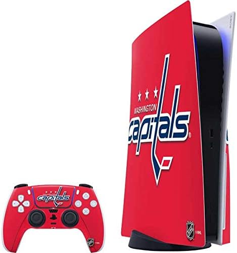 Skinit Decal Gaming Skin Compatible with PS5 Bundle - Officially Licensed NHL Washington Capitals Solid Background Design