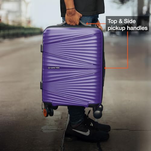 Image of Nasher Miles Mumbai Hard-Sided Polypropylene 8 Wheels Double Spinner Cabin Luggage Purple 20 inch |55cm Trolley Bag,Small