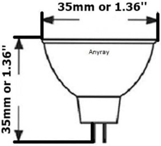 Anyray A2003Y (1-Bulb) Clear MR11 6-Volt 5-Watt Fiber Optic Christmas Trees Light Bulb 5W 6V