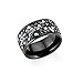 Produktbild S.Oliver Damen Ring Edelstahl IP Black Swarovski Kristalle grau schwarz