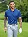 PINSPARK Polo Shirts for Men Short Sleeve Performance Quick Dry Golf T Shirt Moisture Wicking Casual Workout Deep Blue