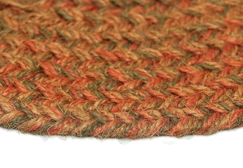 Image of THE HOME TALK Jute Braided Placemats|Side Table Mats|Best for Bed-Side Table,Center Table,Dining Table,Shelves|Home Decorators|Farm Mats (Orange, 33 cm Round, Set of 6)