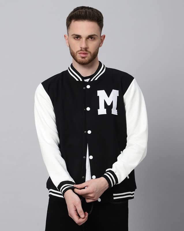 Image of BE SAVAGE Men's Cotton Blend Standard Length Varsity Jacket