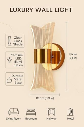 Image of Modern LED Wall Light for Home Decor - Stylish Decorative Lamp for Living Room, Bedroom, Hallway, Warm Ambient Lighting (Modern)
