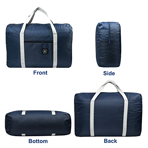 Travel Tote Bag,For Spirit Airlines Personal Item Bag 18X14X8 Foldable Travel Duffel Bag Tote Lightweight Weekender Overnight Carry On Luggage Bag For Women And Men (Dark Blue) #TOP2