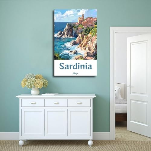 Poster Sardaigne toile décoration bureau et chambre 50x76cm - 4